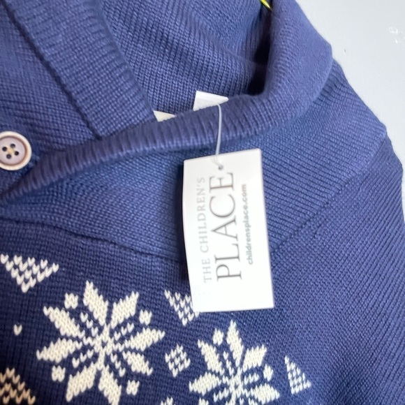 The Children’s Place Boys Navy Fair Isle Shawl Collar Sweater XXL 16 NWT - Picture 5 of 11